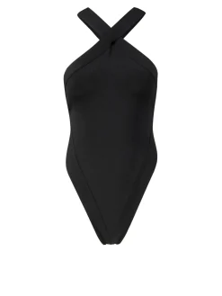 Rückenfreier Body Schwarz