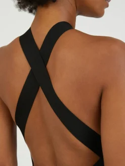 Rückenfreier Body Schwarz