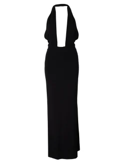 Rückenfreies Neckholder-Maxikleid 'Lita' Schwarz