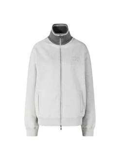 Reißverschlussjacke aus Baumwollfleece Grau