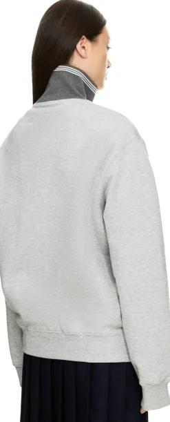 Reißverschlussjacke aus Baumwollfleece Grau