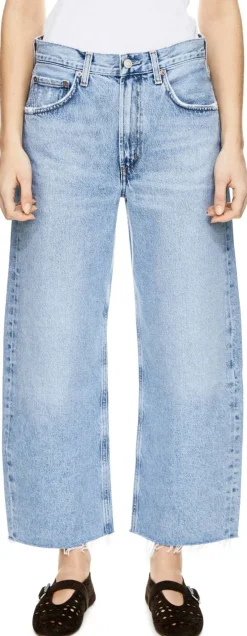 Relaxed-Fit Jeans 'Low Curve Fray' Hellblau