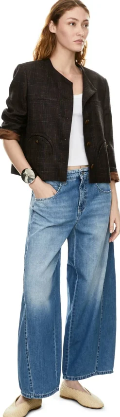 Relaxed-Fit Jeans 'Orla' Mittelblau