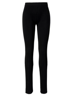 Rippstrick-Hose Schwarz