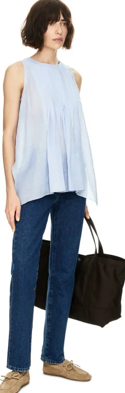 Ärmellose Bluse 'Bergamotto' Hellblau