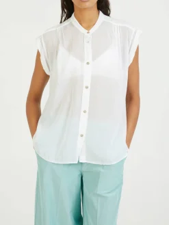 Ärmellose Bluse Weiß