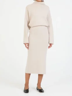 Rock aus Cashmere-Mischung Beige