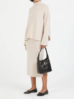 Rock aus Cashmere-Mischung Beige