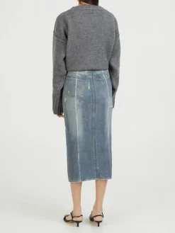Rock mit Print Blau