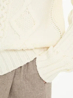 Rollkragenpullover Crème