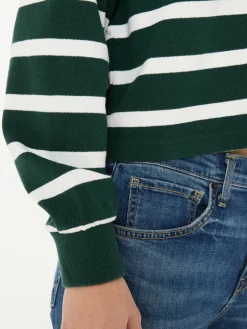 Rugby-Poloshirt Grün/Weiß