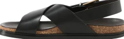 Sandale 'Buckle' aus Kalbsleder Schwarz