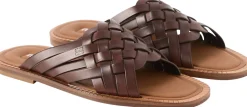 Sandalen aus geflochtenem Kalbsleder Braun