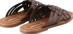 Sandalen aus geflochtenem Kalbsleder Braun