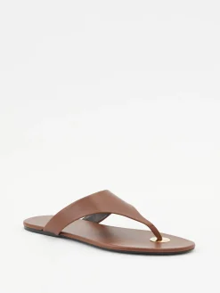 Sandalen aus Glattleder Braun