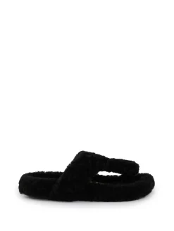 Sandalen 'Ease' aus Shearling Schwarz