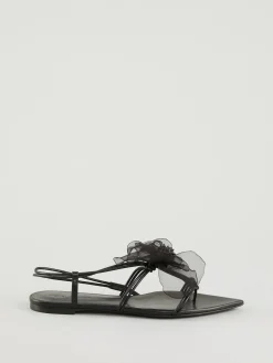Sandalen mit Blumenverzierung Schwarz