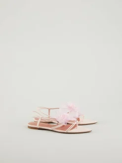 Sandalen mt Blumenapplikation Pink