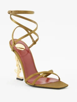 Sandalen 'Opyum' aus Satin-Crêpe Cuba Gold