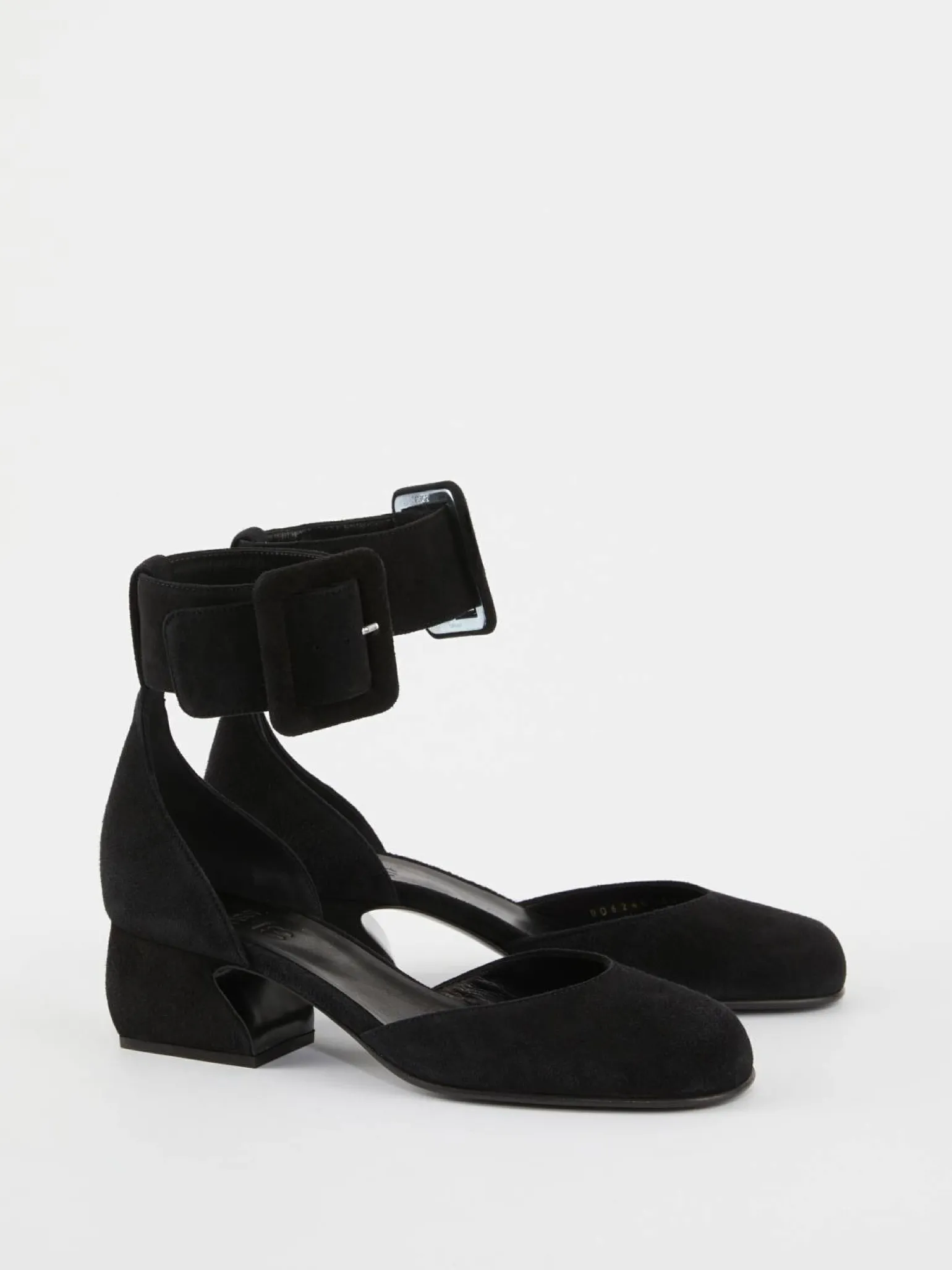 Sandalette aus Veloursleder Schwarz