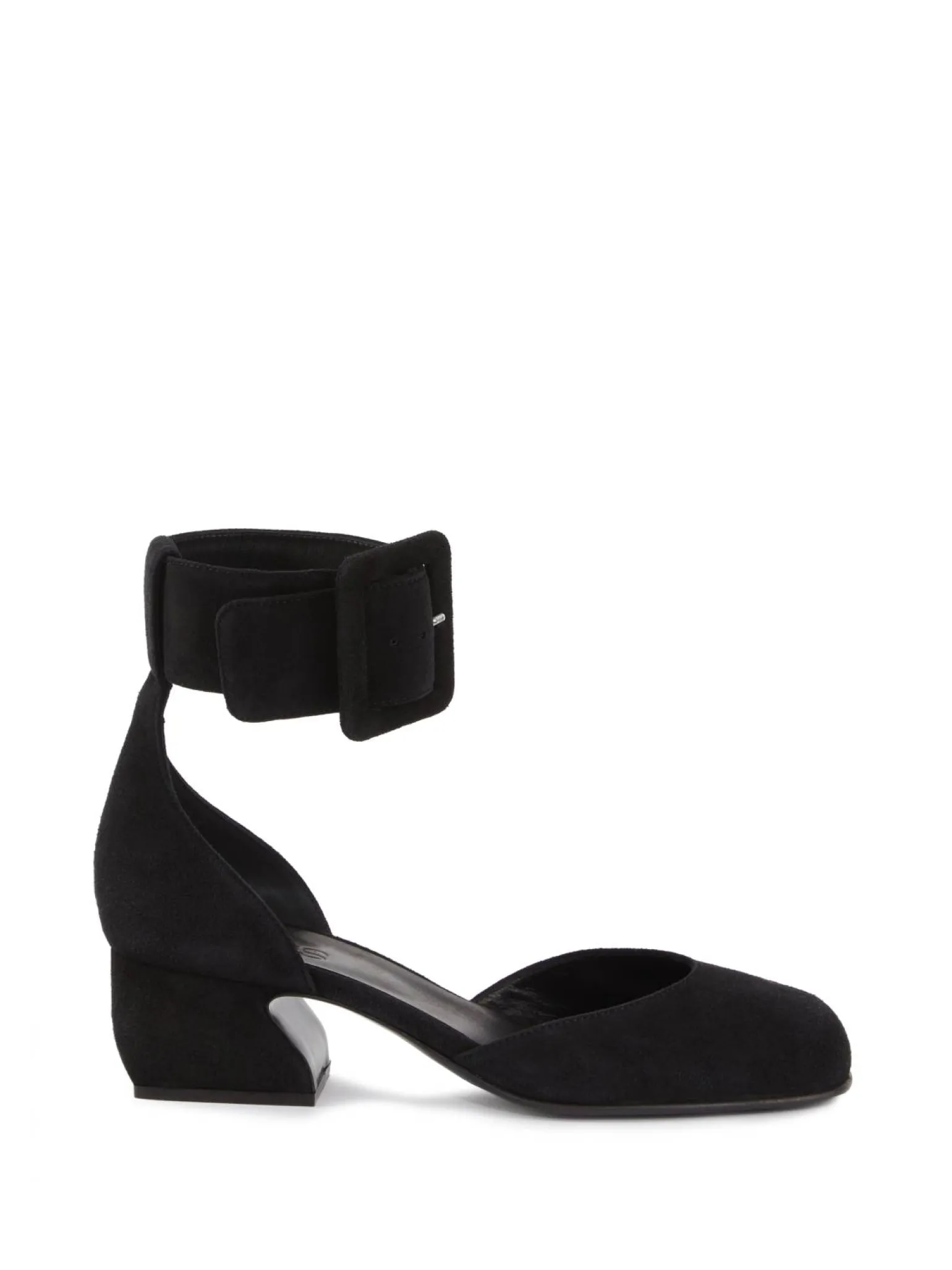 Sandalette aus Veloursleder Schwarz