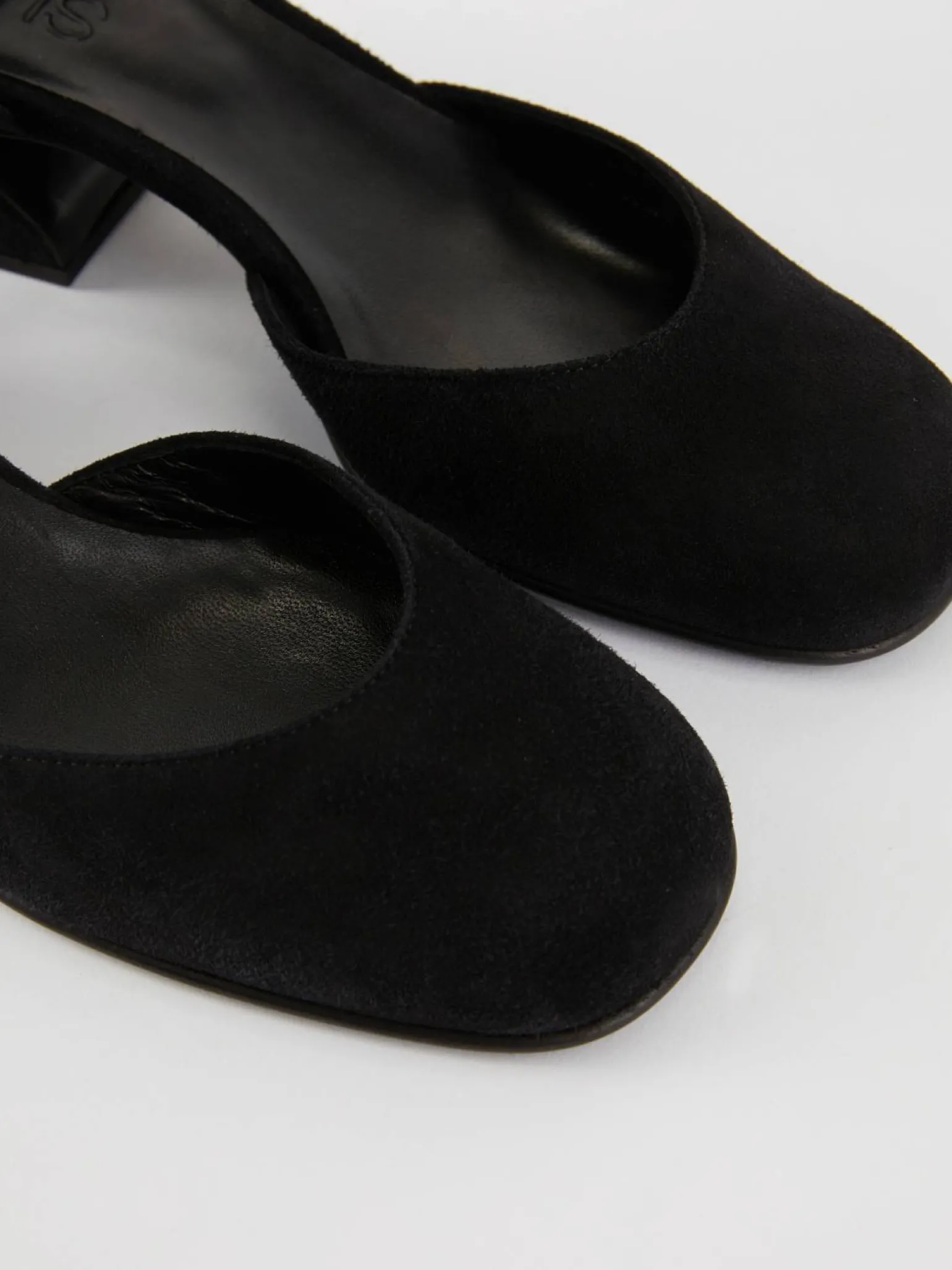 Sandalette aus Veloursleder Schwarz