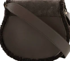 Satteltasche 'Marcie' mit Lammfellbesatz Kohl Brown