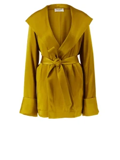 Schimmernde Jacke mit Kapuze Vert Mousse