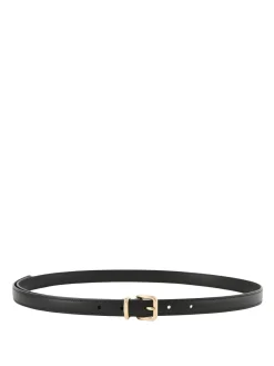 Schmaler Ledergürtel mit Logo-Gravur Schwarz