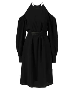 Schulterfreies-Kleid Schwarz