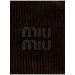 Schultertasche aus Cord Dunkelbraun