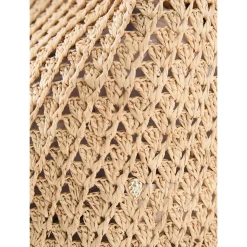 Schultertasche 'Lani Sac' aus Bast Beige