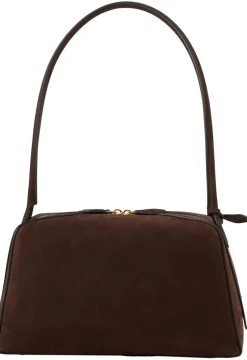 Schultertasche 'Le Bouledogue' aus Nubukleder Dunkelbraun