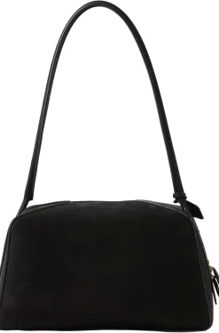 Schultertasche 'Le Bulldog Medium' aus Nubukleder Schwarz