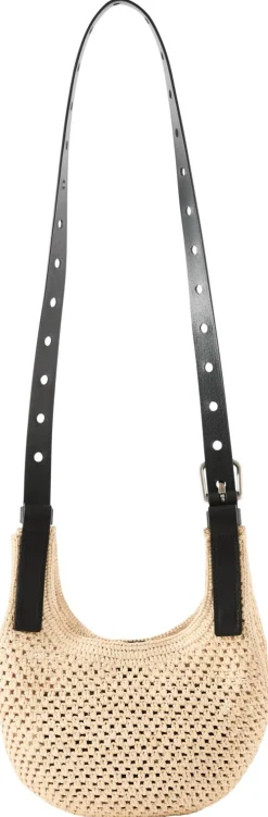 Schultertasche Paula's Ibiza 'Punch Hole Hobo Mini' Natural/Black