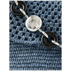Schultertasche Paula's Ibiza 'Ola Crochet Medium' Denim Blue