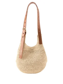 Schultertasche Paula's Ibiza 'Punch Hole Hobo Small' Natural/Tan