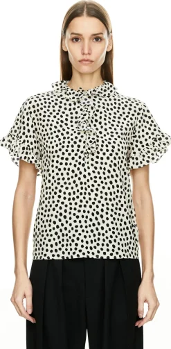 Seidenbluse aus Crêpe de Chine Beige