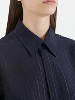 Seidenbluse Marineblau