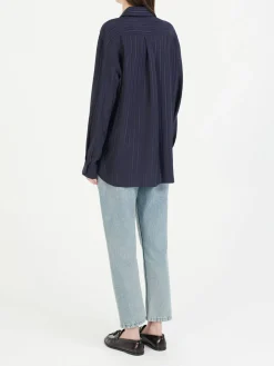 Seidenbluse Marineblau