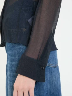Seidenbluse Marineblau