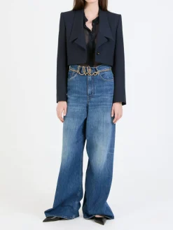 Seidenbluse Marineblau