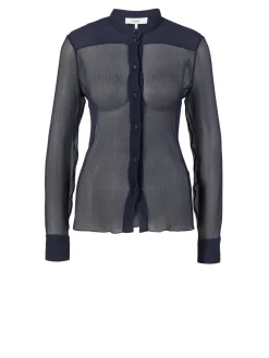 Seidenbluse Marineblau