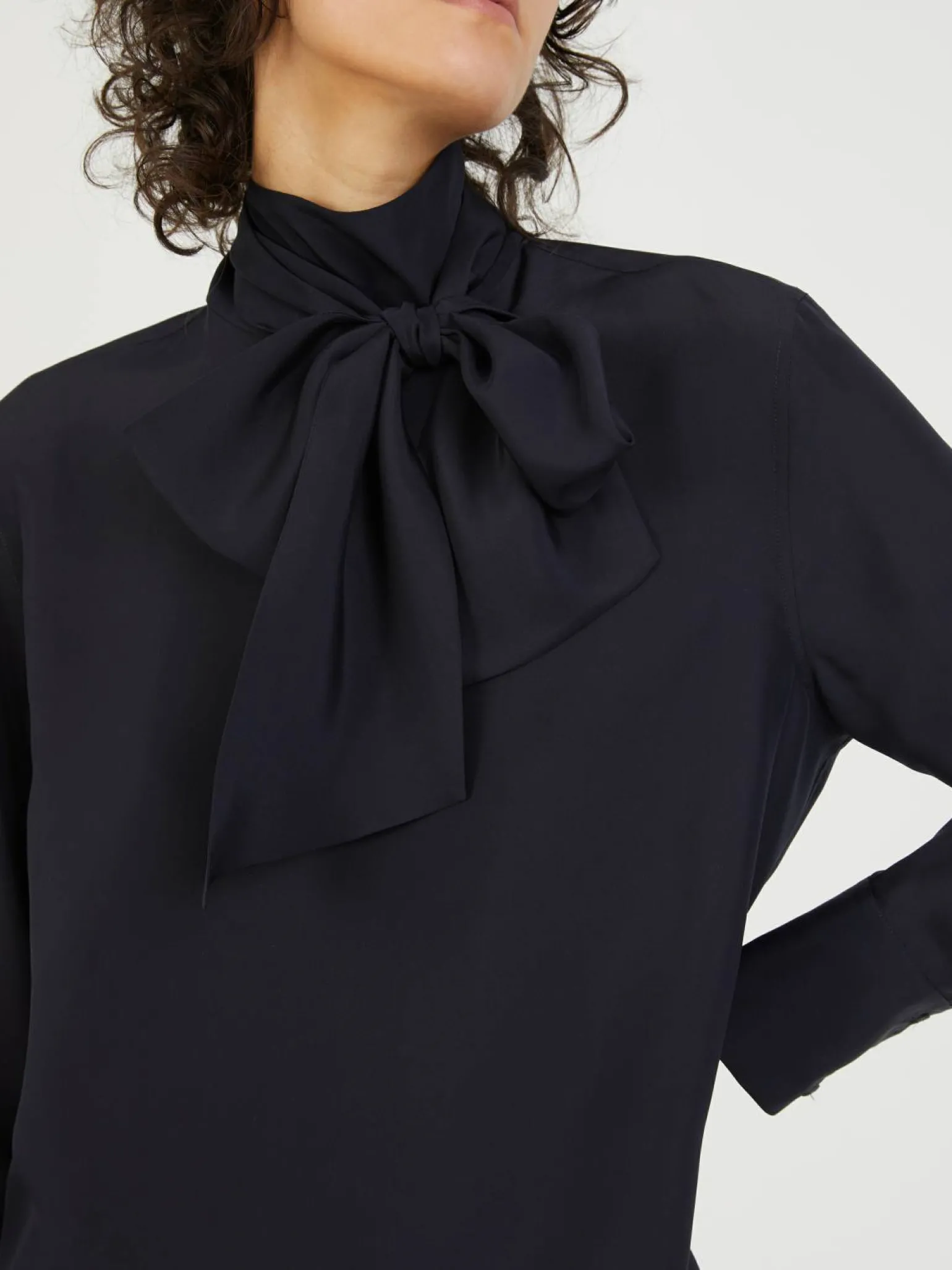 Seidenbluse Marineblau