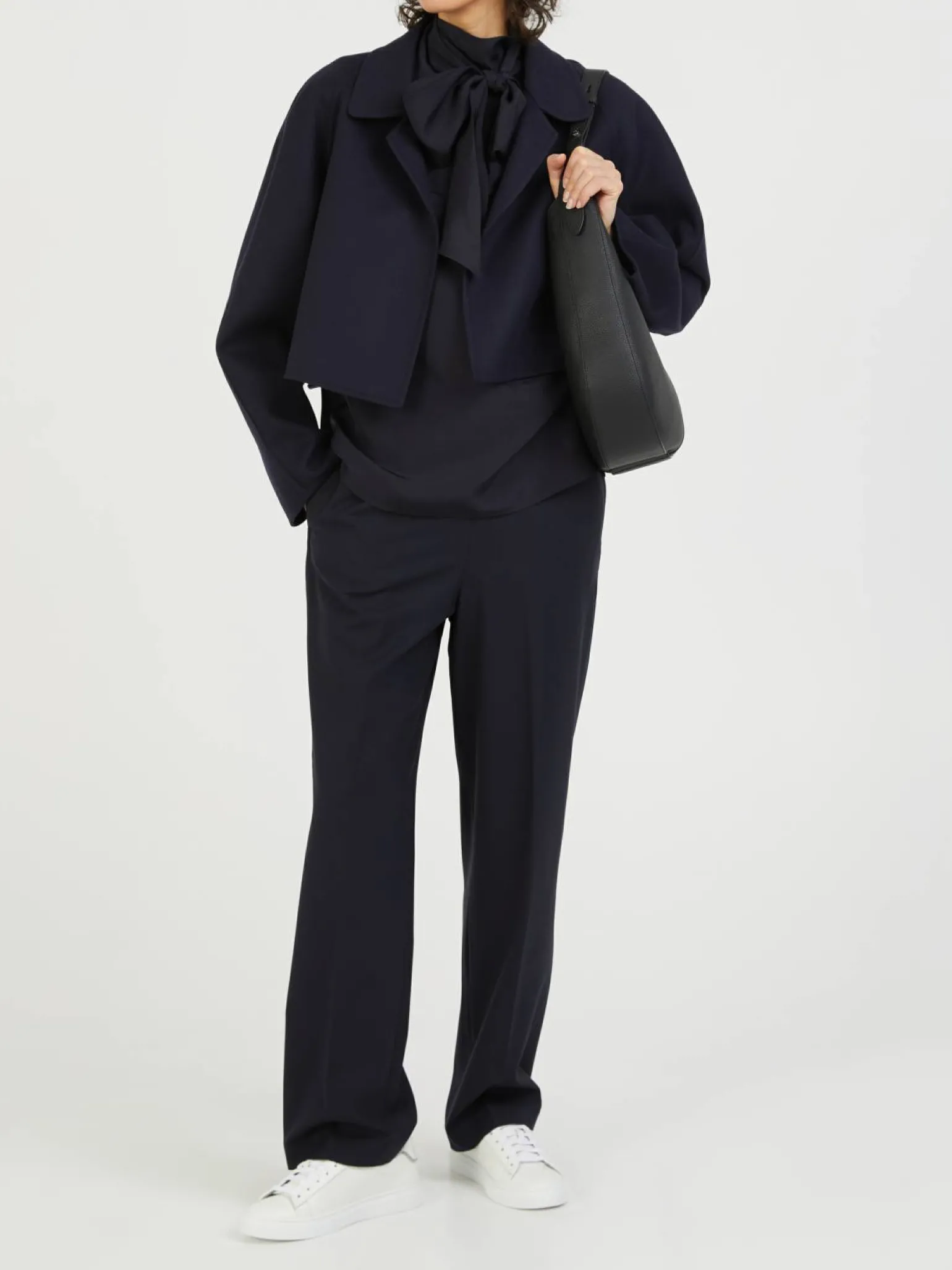 Seidenbluse Marineblau