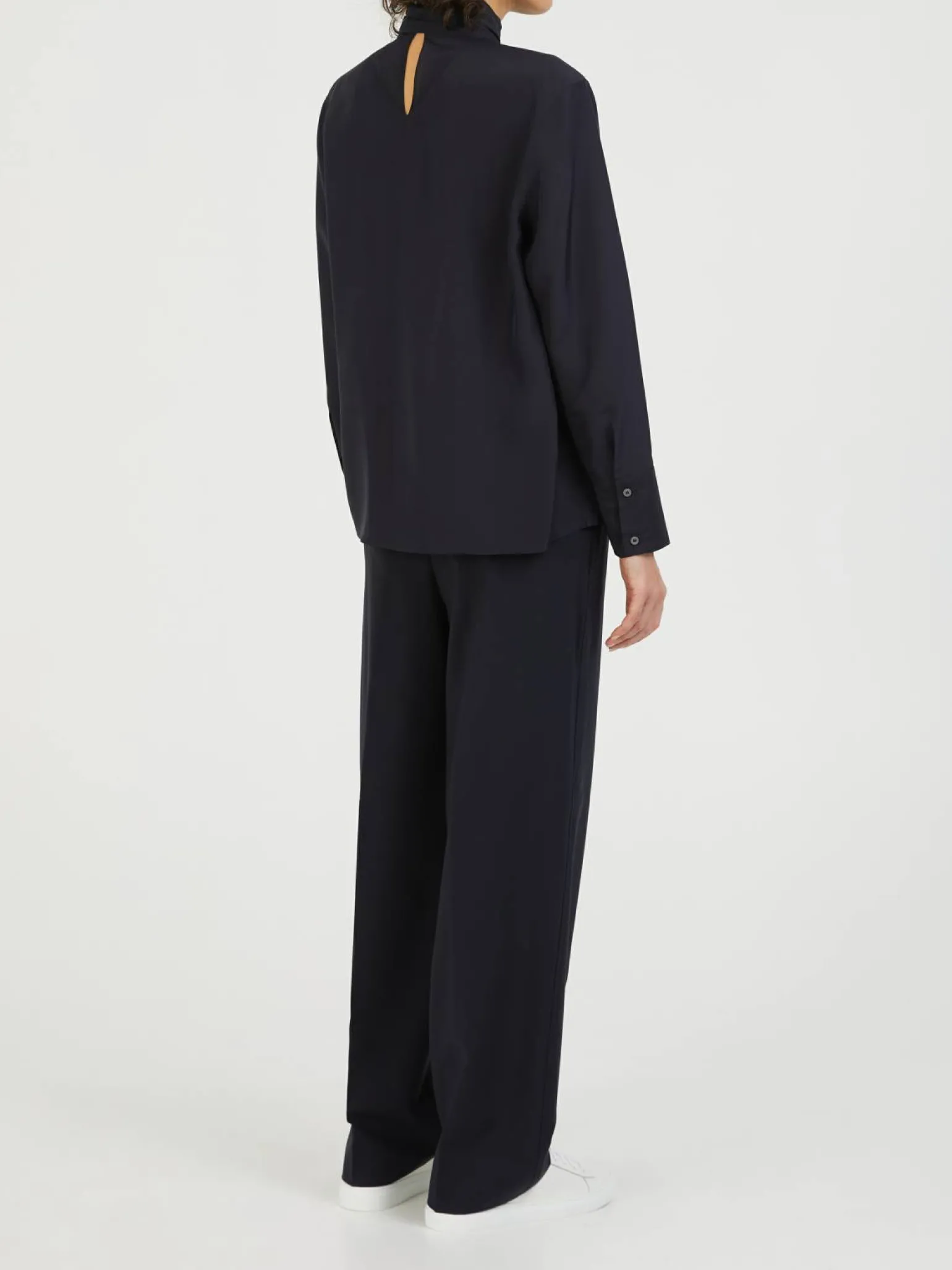 Seidenbluse Marineblau