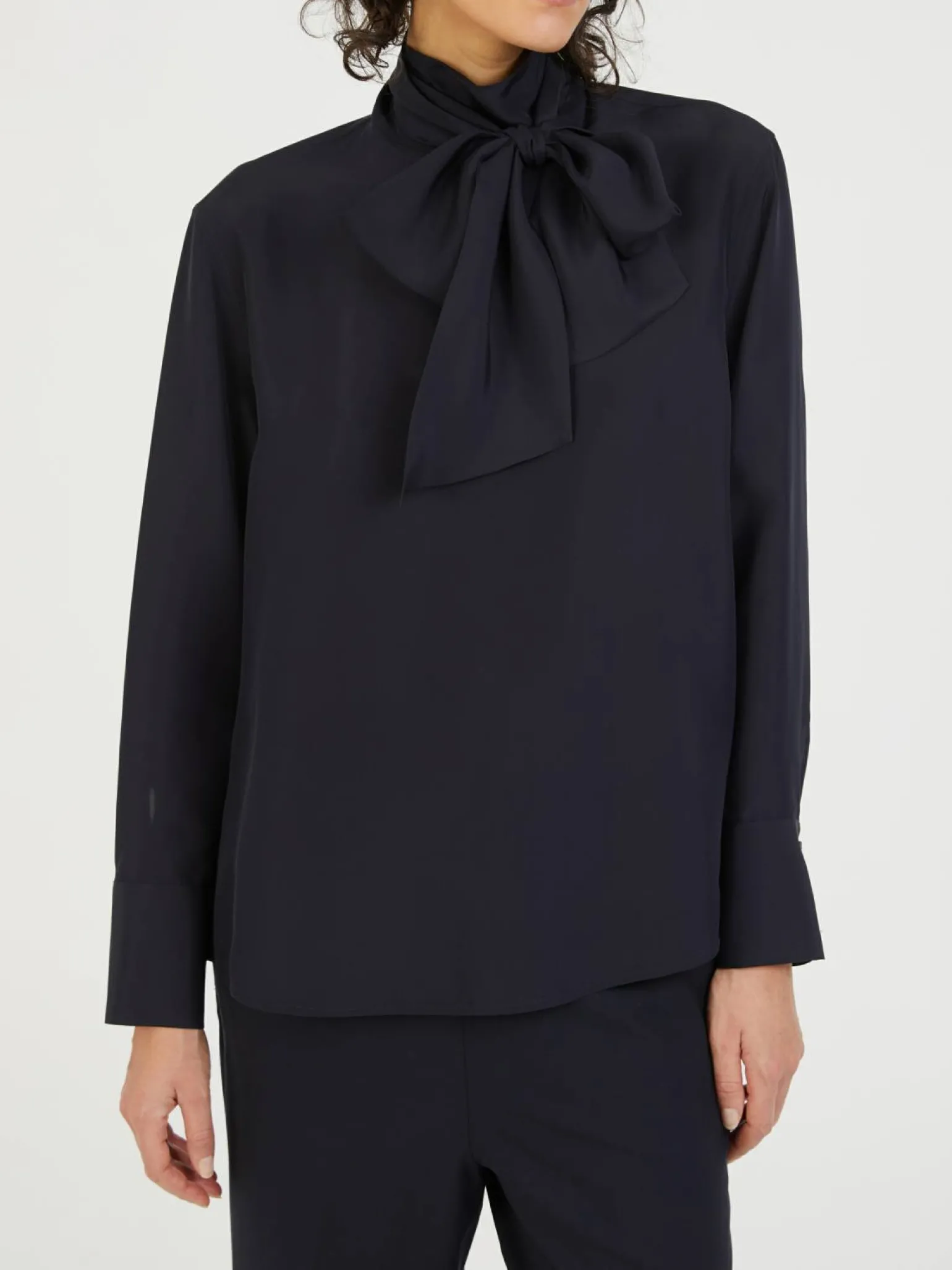 Seidenbluse Marineblau
