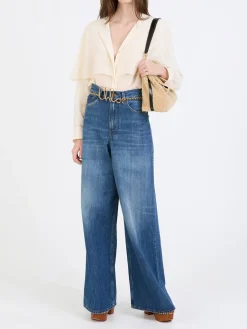 Seidenbluse mit Cape Crème