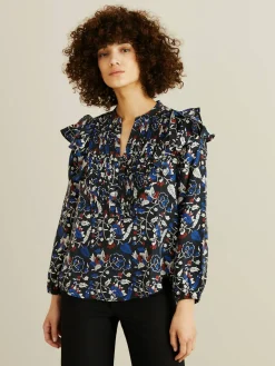 Seidenbluse mit floralem Print 'Jaya' Multi