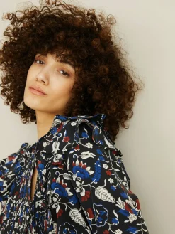 Seidenbluse mit floralem Print 'Jaya' Multi